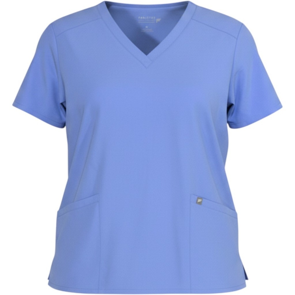 Fabletics Scrub Top Womens 3X Blue Performance V-Neck Short Sleeve Medical Work